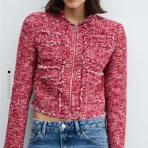 Mango pocket tweed jacket